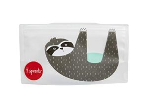 3 sprouts snack bag (2 pack), sloth, gray
