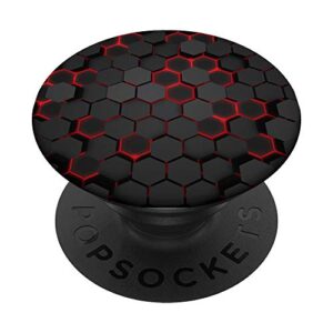 Cool Red and Black Cell Phone Button Holder Pop Out Knob PopSockets Swappable PopGrip