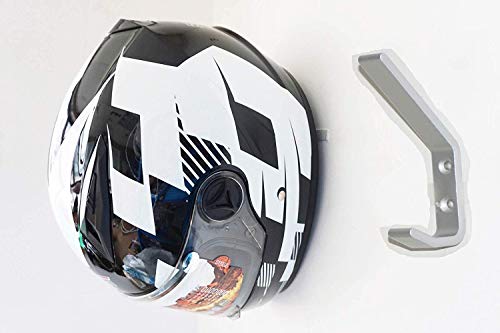 4/PK Helmet Rack Helmet Wall Display Rack Helmet Storage Holder, Wall Mounted Motorbike Helmet Storage Rack Hanger, for Coats, Hats, Caps - No Helmet - with Mounting Hardware