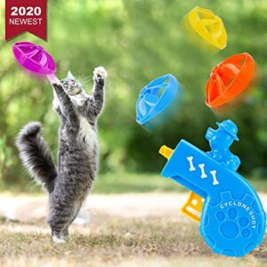 GB4 Cat Fetch Toy - Cat Tracks Cat Toy - Fun Levels of Interactive Play -Cat Toys with 5 Colors Flying Propellers Satisfies Kitty's Hunting, Chasing & Exercising Needs (1PC)