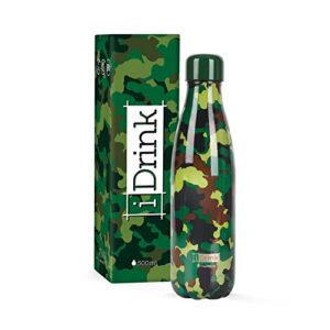 idrink® - stainless steel insulated bottle | thermos 500 ml mimetic