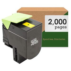 print.save.repeat. lexmark 801sy yellow remanufactured toner cartridge for cx310, cx410, cx510 laser printer [2,000 pages]