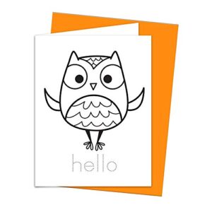 Coloring Cards: Set of 6 Cards for Kids to Color and Practice Letter Writing - All Occasion Greeting Cards with Envelopes 100% Recycled and Made in USA (Hello Love)