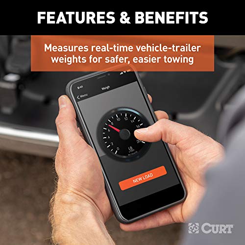 CURT 51701 BetterWeigh Mobile Towing Scale with TowSense Technology (OBD2) Apple, Android Smartphones, Tongue Weight, GCW, Weight Distribution, BLACK PLASTIC