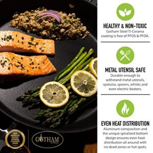 Gotham Steel Copper Cast 5 Piece Cookware, Pots and Pan Set with Triple Coated Nonstick Copper Surface & Aluminum Composition for Even Heating, 100% Non-Toxic, Oven, Stovetop & Dishwasher Safe