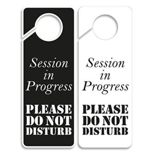 Business Design Session in Progress Please Do Not Disturb Sign, 2 Pack, Double Sided, Ideal for Offices, Online Sessions and Meetings, Online Classes, Home Offices, Recording, Clinic, Therapy