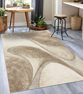 luxe weavers tower hill abstract beige 5x7 area rug
