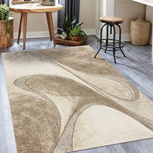 LUXE WEAVERS Tower Hill Abstract Beige 5x7 Area Rug