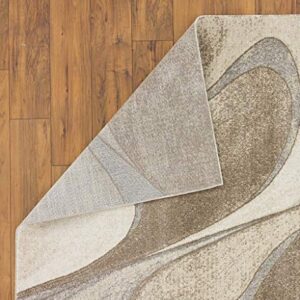 LUXE WEAVERS Tower Hill Abstract Beige 5x7 Area Rug