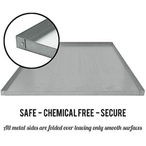 KOPEKS Galvanized Metal Tray for Dog Crates, Pet Kennels, Restaurant Grease Traps, and Floor Protection, Chew Proof Durability, Heavy-Duty Reusable Coverage, 41 x 27 Inches, (KPS-1119)