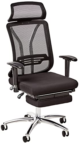 CangLong Ergonomic High Back Office Reclining Computer, Large Gaming Desk Chair with Headrest Adjustable Footrest and Lumber Support, Black