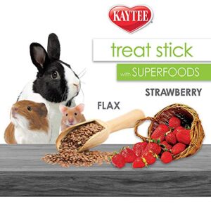 Kaytee 6 Pack of Small Pet Treat Sticks with Superfoods, 2.75 Ounces Each, Strawberry and Flax Seed Flavor for Guinea Pigs, Adult Pet Rabbits, Hamsters and Other Small Animals