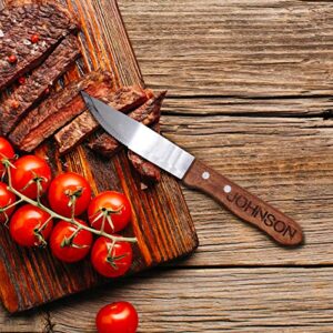 Custom Monogrammed Wood Steak Knives - Couples Housewarming Gift - Engraved and Personalized (12)