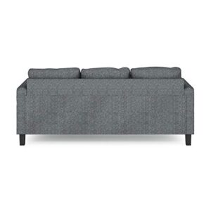 Furinno Bayonne Modern Upholstered 3-Seater Sofa Couch for Living Room, Gunmetal