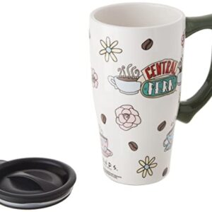 Spoontiques - Ceramic Travel Mugs - Central Perk Cup - Hot or Cold Beverages - Gift for Coffee Lovers