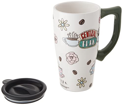 Spoontiques - Ceramic Travel Mugs - Central Perk Cup - Hot or Cold Beverages - Gift for Coffee Lovers