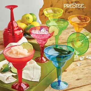 Prestee 48 Multicolor Margarita Glasses Plastic, 12oz - Hard Cocktail Cups, Cinco de Mayo Decorations, Taco Party & Mexican Decorations, Large Disposable Margarita Glasses Set, Plastic Cocktail Cup