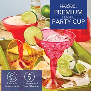 Prestee 48 Multicolor Margarita Glasses Plastic, 12oz - Hard Cocktail Cups, Cinco de Mayo Decorations, Taco Party & Mexican Decorations, Large Disposable Margarita Glasses Set, Plastic Cocktail Cup