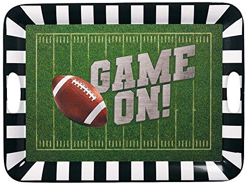 Amscan Football Rectangular Melamine Serving Tray - 19 3/4" x 14 1/2", Multicolor, 1 Pc.