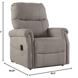 Signature Design by Ashley Markridge Modern Electric Power Lift Recliner for Elderly, Gray