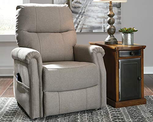 Signature Design by Ashley Markridge Modern Electric Power Lift Recliner for Elderly, Gray