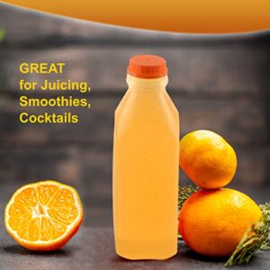 [50 PACK] Empty Plastic Juice Bottles with Tamper Evident Caps 32 OZ - Smoothie Bottles - Ideal for Juices, Milk, Smoothies, Picnic's and even Meal Prep by EcoQuality Juice Containers