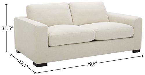 Stone & Beam Westview Love Seats, 76'' Loveseat, Cream