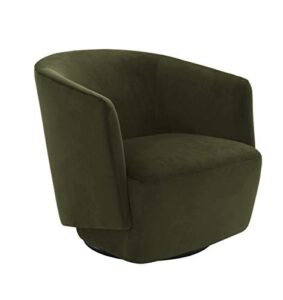 amazon brand - rivet coen modern velvet upholstered accent swivel chair, forest green, 31"d x 30"w x 28"h