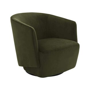 Amazon Brand - Rivet Coen Modern Velvet Upholstered Accent Swivel Chair, Forest Green, 31"D x 30"W x 28"H