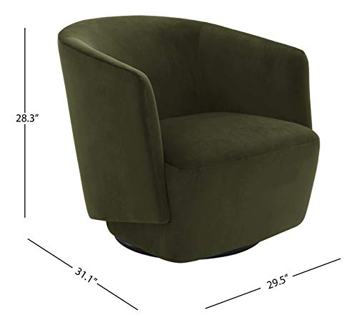 Amazon Brand - Rivet Coen Modern Velvet Upholstered Accent Swivel Chair, Forest Green, 31"D x 30"W x 28"H