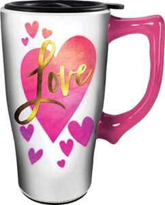 spoontiques - ceramic travel mugs - love cup - hot or cold beverages - gift for coffee lovers