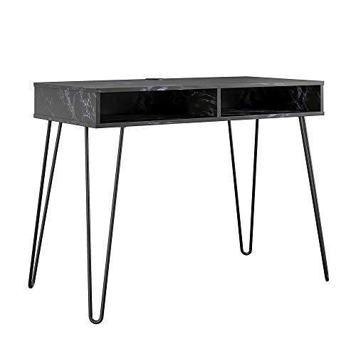 Novogratz Athena Computer Storage, Black Marble Desk