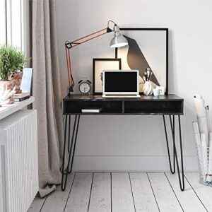 Novogratz Athena Computer Storage, Black Marble Desk