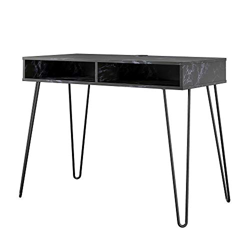 Novogratz Athena Computer Storage, Black Marble Desk