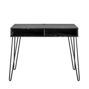 Novogratz Athena Computer Storage, Black Marble Desk