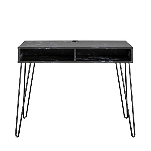 Novogratz Athena Computer Storage, Black Marble Desk