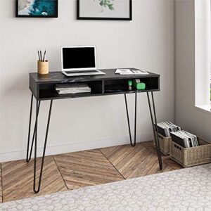 Novogratz Athena Computer Storage, Black Marble Desk