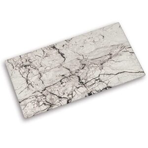 trademark innovations 20.5" tempered glass stove burner cover & cutting board (white marble)