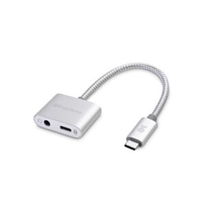 cable matters premium braided usb c audio adapter sound card with 3.5mm headphone mic combo jack and 60w charging for laptop and smartphone