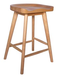amazon brand - rivet counter-height birch kitchen bar stool, 24"h, natural finish