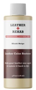 leather color restorer - khaki beige - repair & restore furniture, couch, car seat, shoes, jacket and boots - 4 oz.