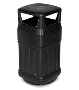 alpine industries outdoor/indoor trash can - heavy duty garbage can with lid - trash bin for home, kitchen, and bathroom - (16-gallon capacity, black)