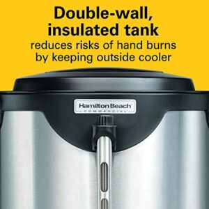 Hamilton Beach Commercial 40 Cup Stainless Steel Coffee Urn Double Wall, 120V, NSF Certified (HCU040S)