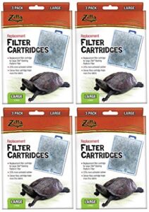 zilla 12 pack of replacement filter cartridges, large, for deluxe and premium aquatic turtle kits