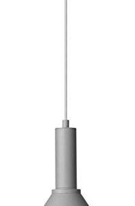 Globe Electric 61017 1-Light Plug-in Pendant, Soft Matte Gray. Designer Gray Fabric Cord, Bulb Included