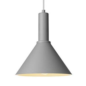 Globe Electric 61017 1-Light Plug-in Pendant, Soft Matte Gray. Designer Gray Fabric Cord, Bulb Included