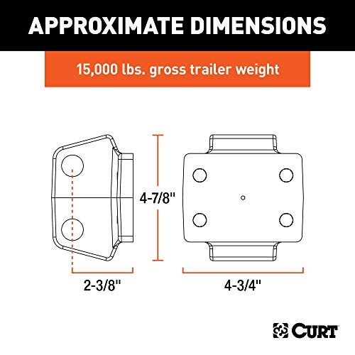 CURT 45950 Rebellion XD Adjustable Cushion Hitch Pintle Mount Plate Attachment, Shank Required