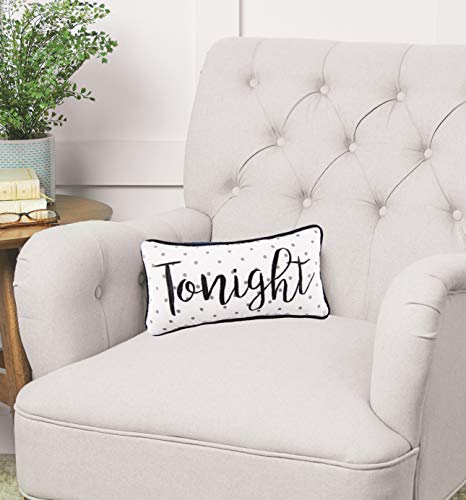 C&F Home Small 6" x 12" Tonight/Not Tonight Embroidered Reversible Pillow Polka Dot Funny and Romantic Decor Decoration Accent Throw Pillow for Bridal Shower Anniversary Bachelorette Party 6" x 12"