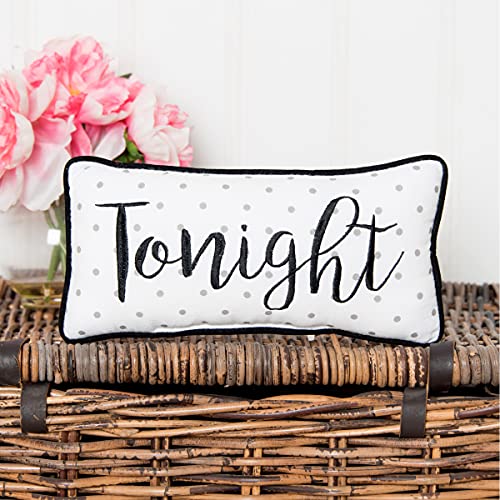 C&F Home Small 6" x 12" Tonight/Not Tonight Embroidered Reversible Pillow Polka Dot Funny and Romantic Decor Decoration Accent Throw Pillow for Bridal Shower Anniversary Bachelorette Party 6" x 12"