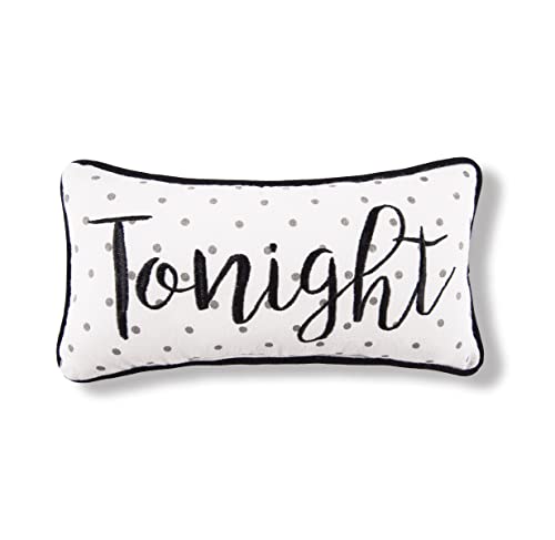 C&F Home Small 6" x 12" Tonight/Not Tonight Embroidered Reversible Pillow Polka Dot Funny and Romantic Decor Decoration Accent Throw Pillow for Bridal Shower Anniversary Bachelorette Party 6" x 12"